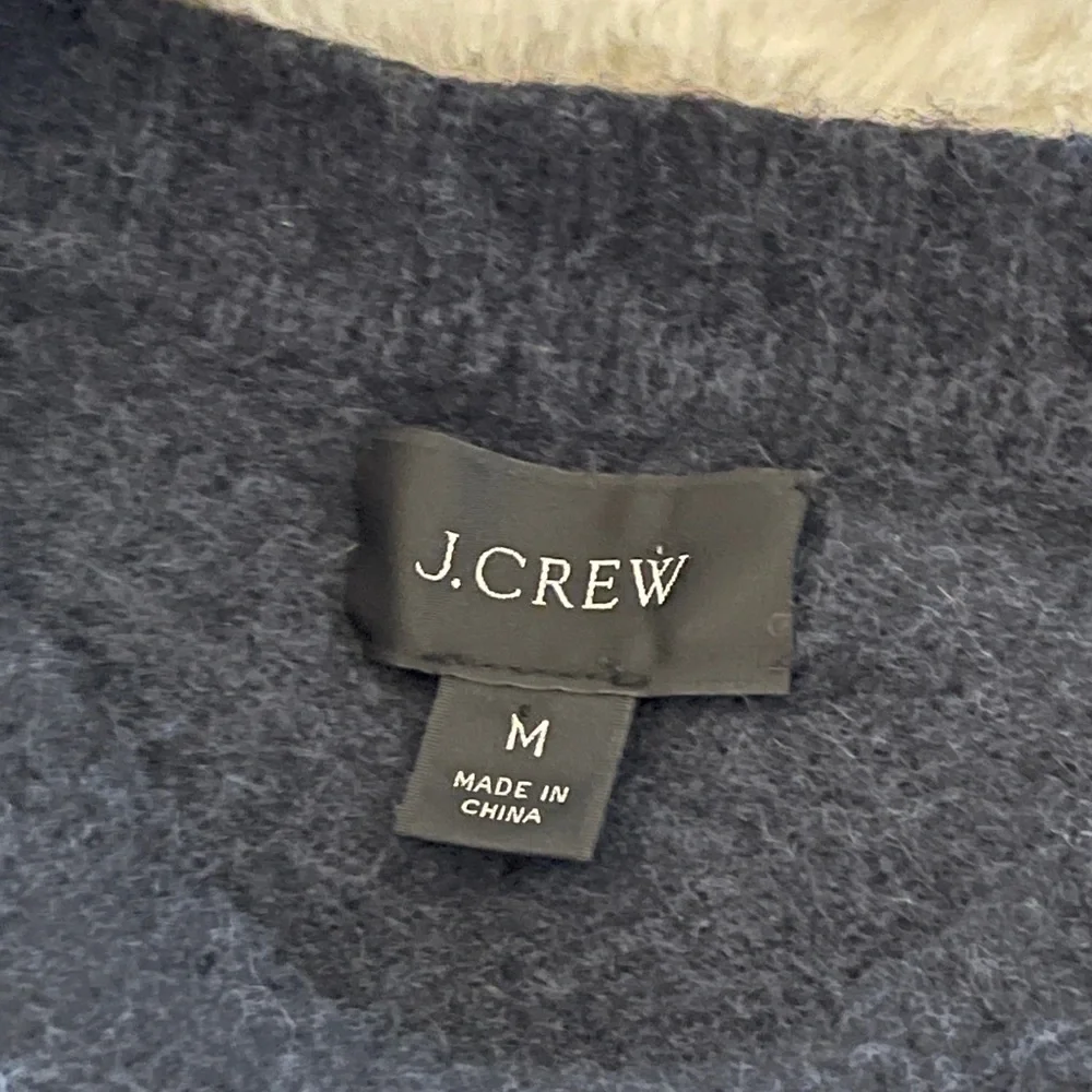 J. Crew Men’s Blue Merino Wool Blend Crewneck Sweater Preppy Old Luxury Medium.